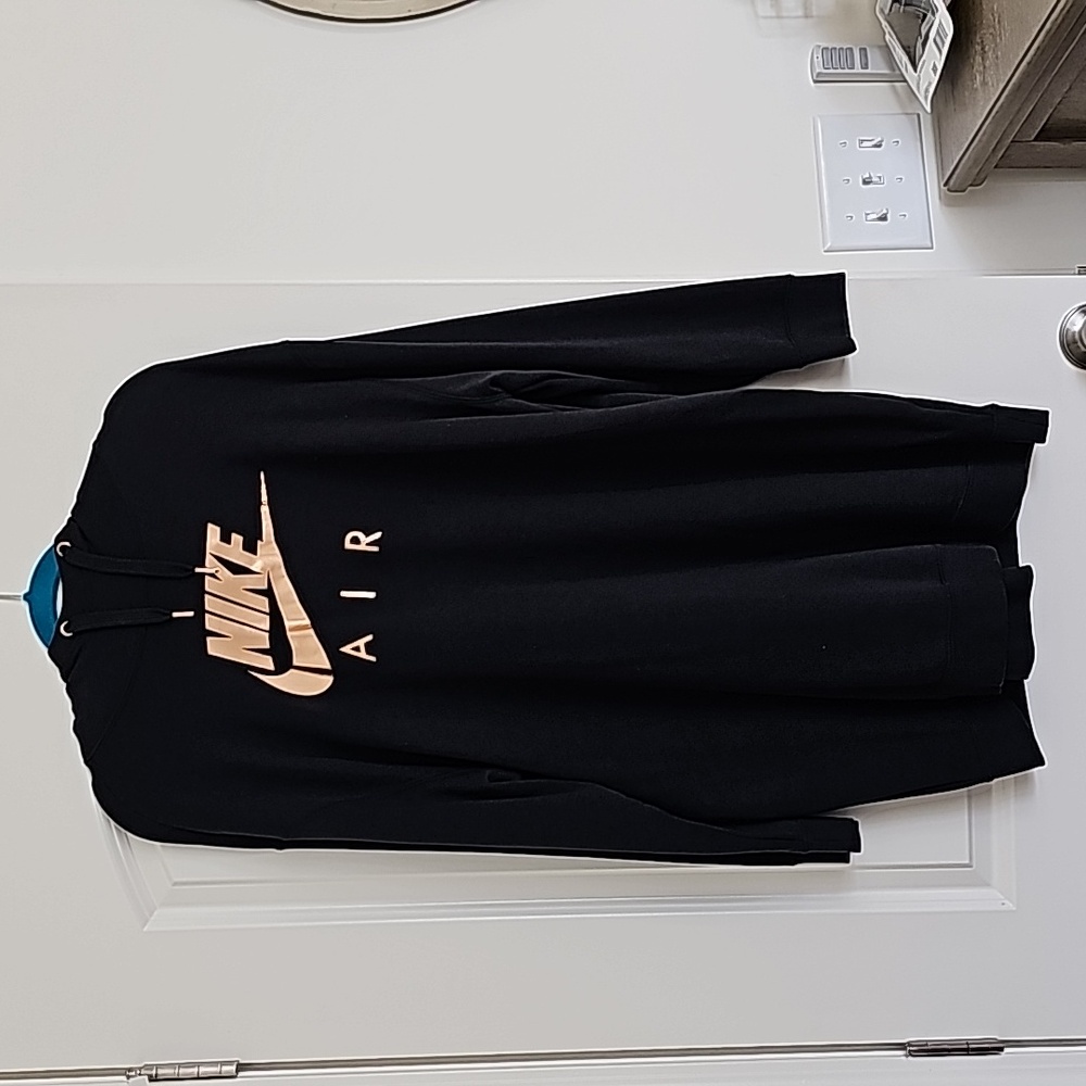 Nike Air black with rose gold wording hooded sweat shirt dress
